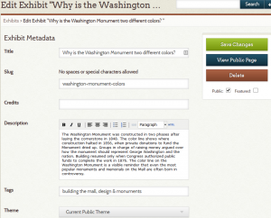 Building the Explorations in the Exhibit Builder.