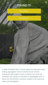 Looking closely at the Korean War Memorial prompts a discussion of desegregation of the US Armed Forces.